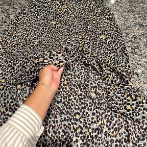 Stylish High-Low Leopard Print Skirt